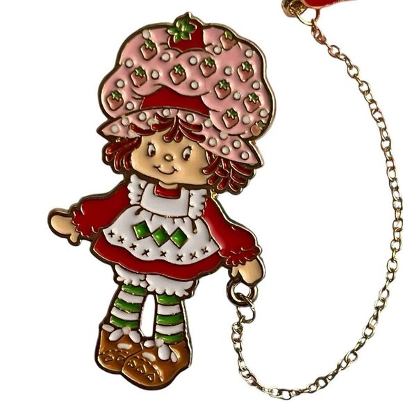 Officially Licensed Strawberry Shortcake Gold Chain Double Enamel Pins - Picture 3 of 11